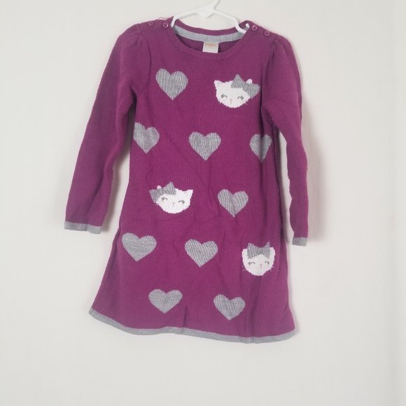 Gymboree Other - Gymboree heart sweater dress with cats little girl size 3T (B1)